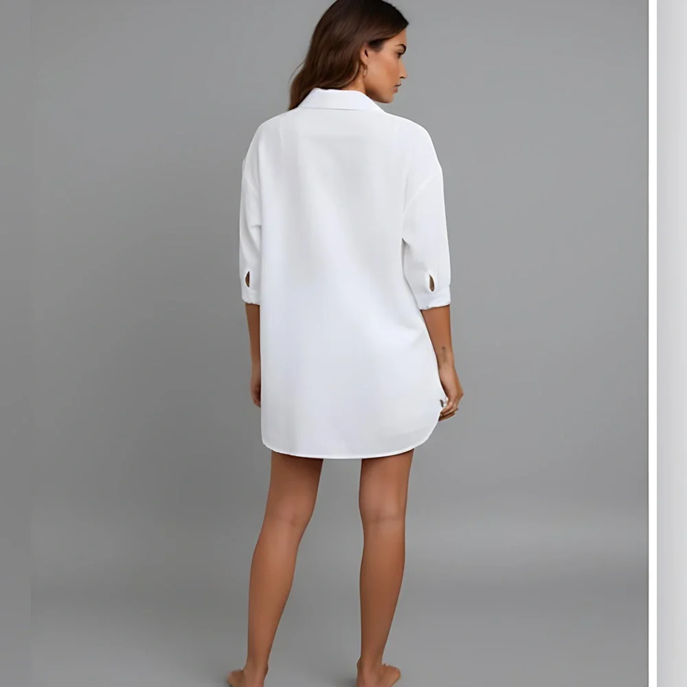 White High Low Hem Blouse With Shorts - Picture 4 of 10